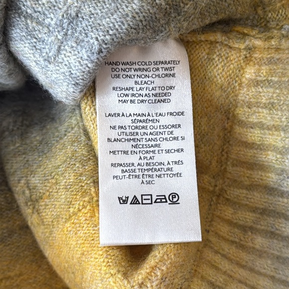 Pilcro Anthropologie Mock Neck Yellow Gray Ombre Knit Crop Pullover Sweater XS - Picture 12 of 16